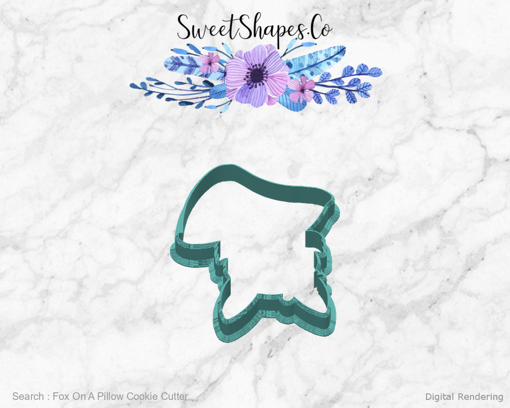 Fox On A Pillow Cookie Cutter — back view