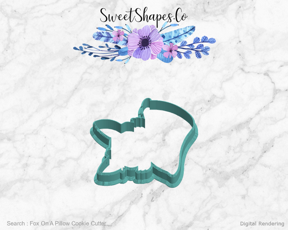 Fox On A Pillow Cookie Cutter — left view