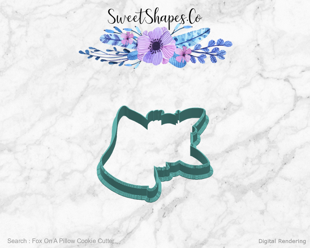 Fox On A Pillow Cookie Cutter — right view