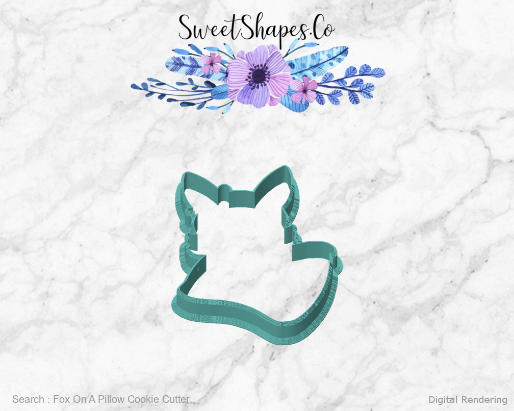 Fox On A Pillow Cookie Cutter — front view