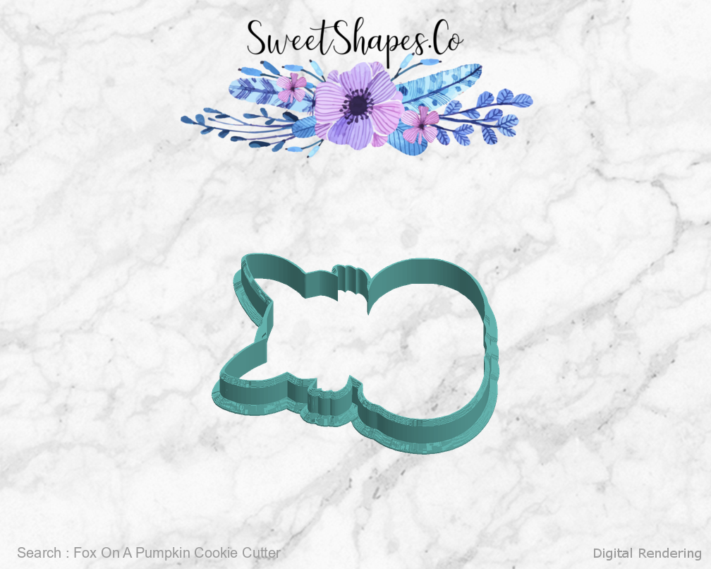 Fox On A Pumpkin Cookie Cutter — left view