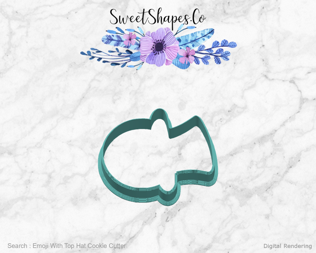 Emoji With Top Hat Cookie Cutter — right view