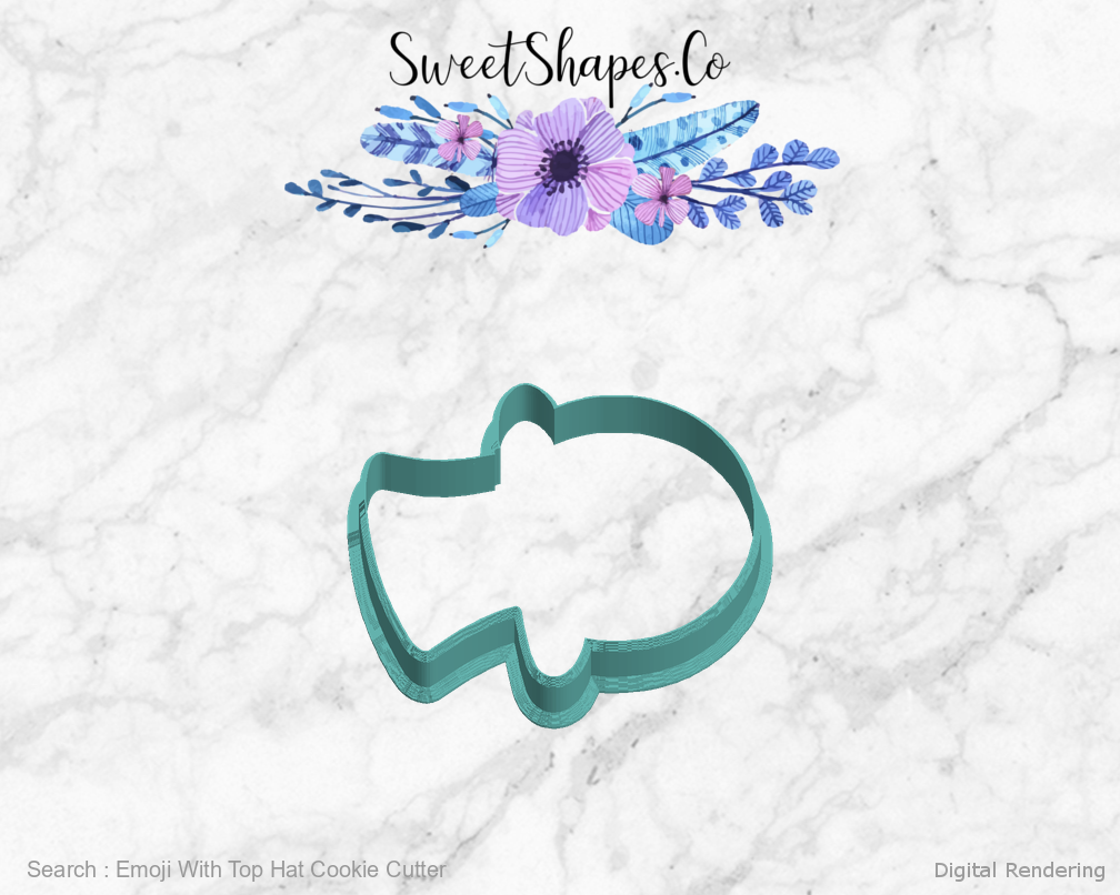 Emoji With Top Hat Cookie Cutter — left view