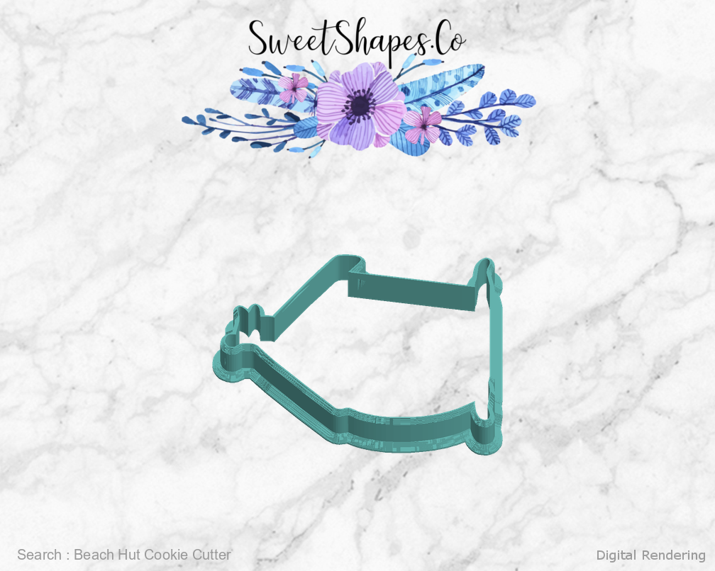 Beach Hut Cookie Cutter — left view
