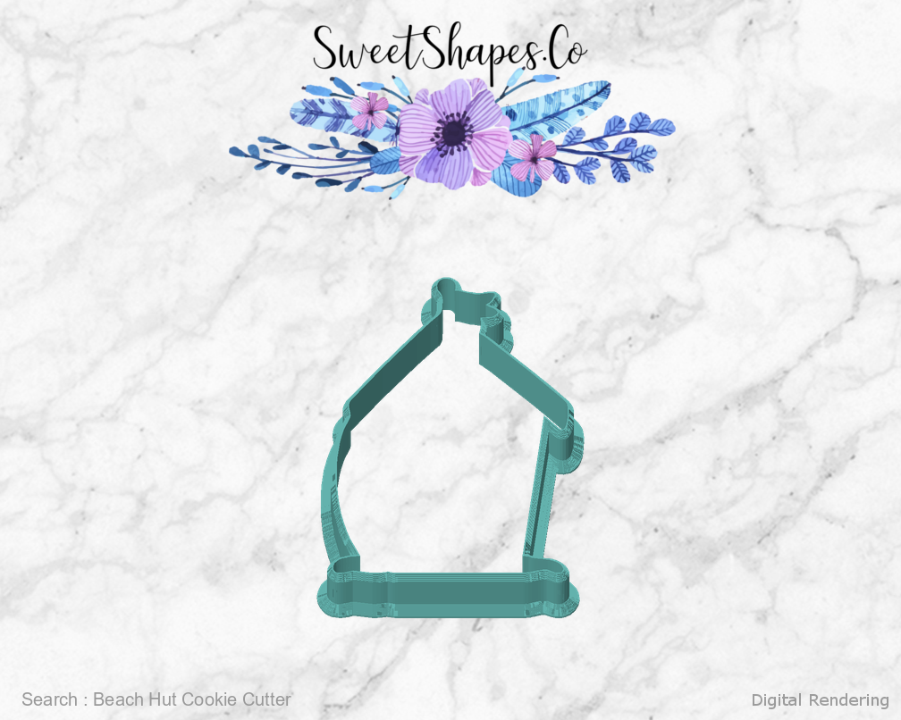 Beach Hut Cookie Cutter — front view