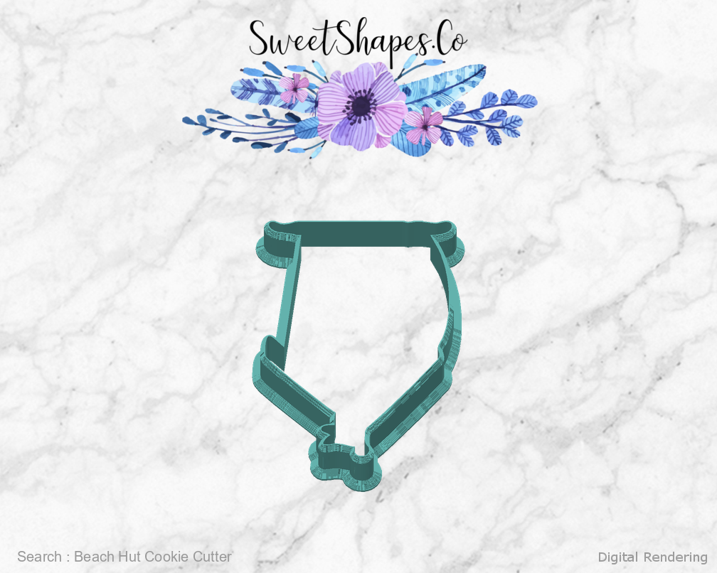 Beach Hut Cookie Cutter — back view