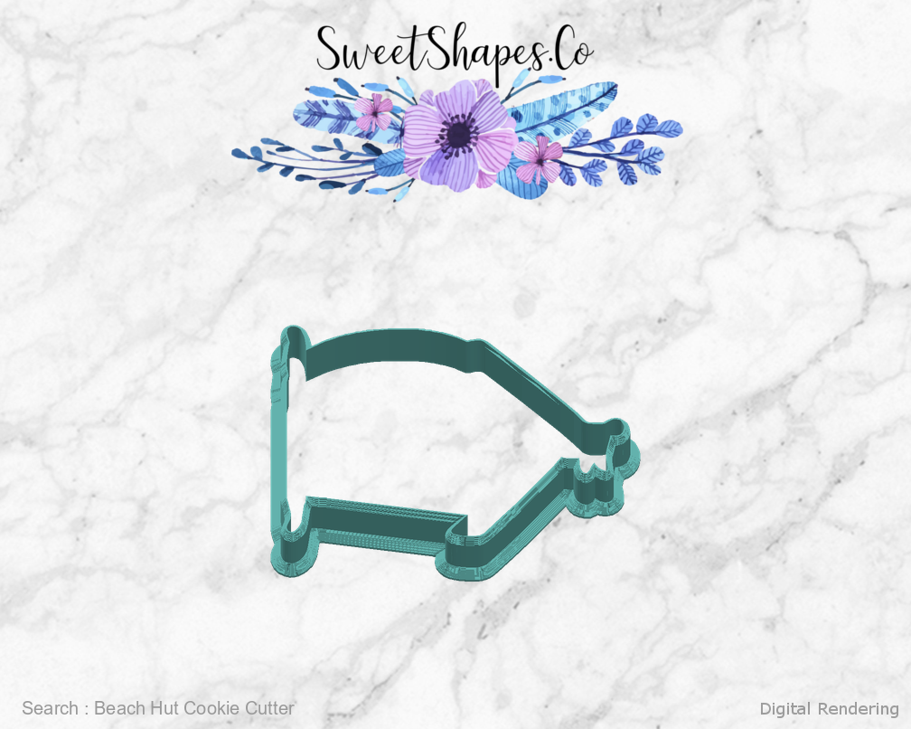 Beach Hut Cookie Cutter — right view