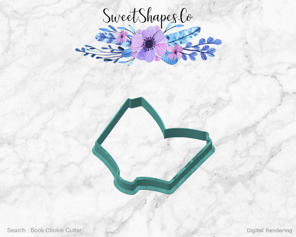Book Cookie Cutter — angled front view