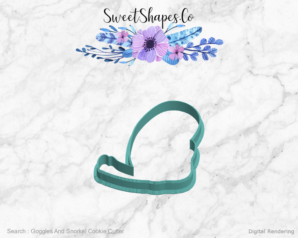 Goggles And Snorkel Cookie Cutter — left view