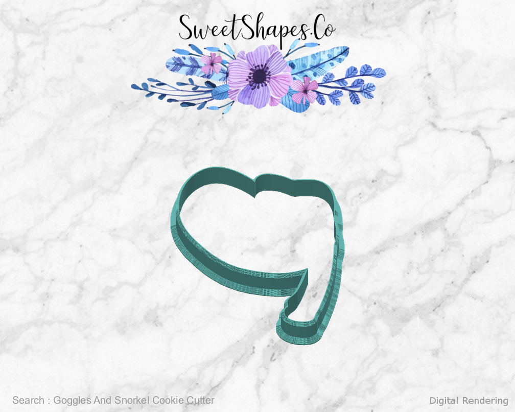 Goggles And Snorkel Cookie Cutter — back view
