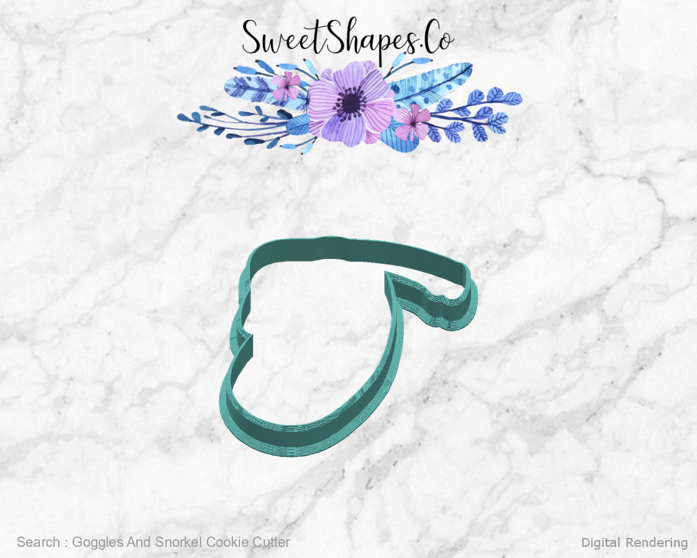 Goggles And Snorkel Cookie Cutter — right view