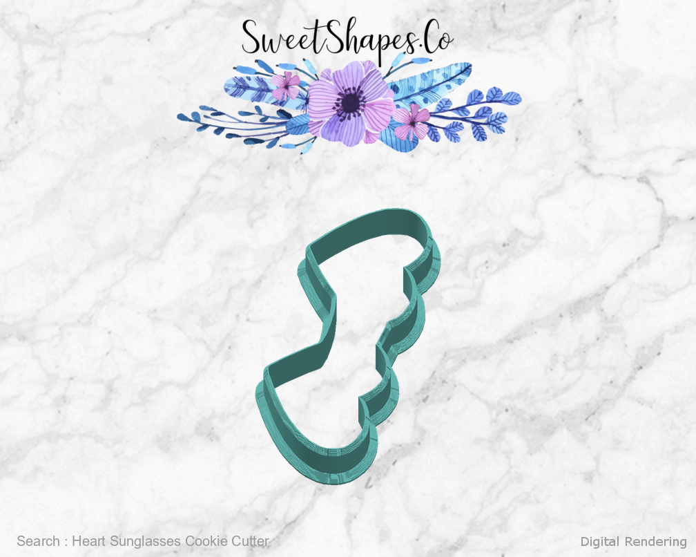 Heart Sunglasses Cookie Cutter — right view