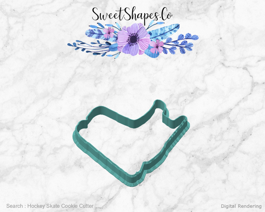 Hockey Skate Cookie Cutter — angled front view