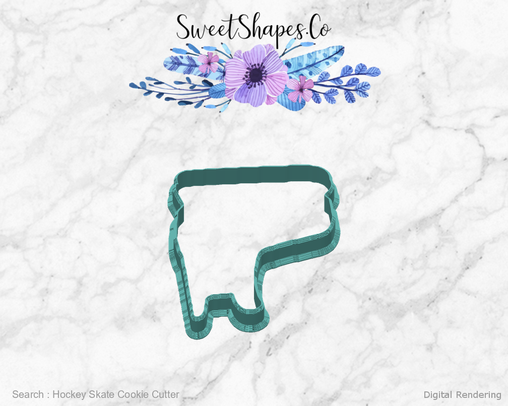 Hockey Skate Cookie Cutter — back view