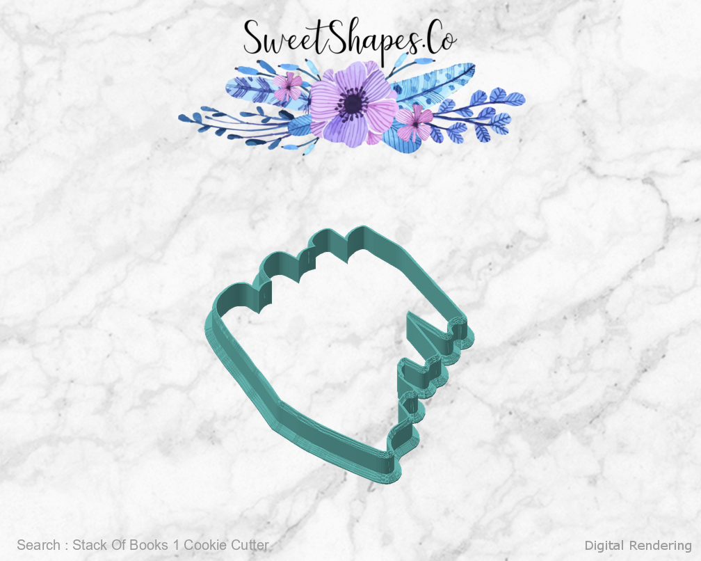 Stack Of Books 1 Cookie Cutter — angled front view