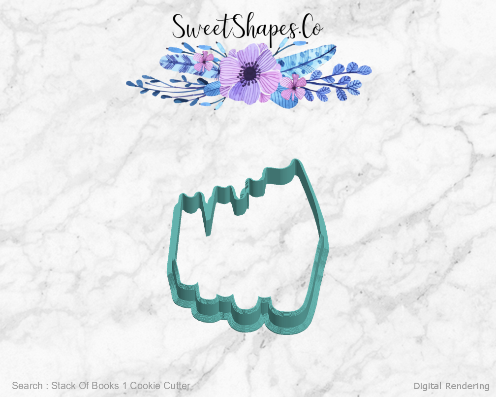 Stack Of Books 1 Cookie Cutter — left view