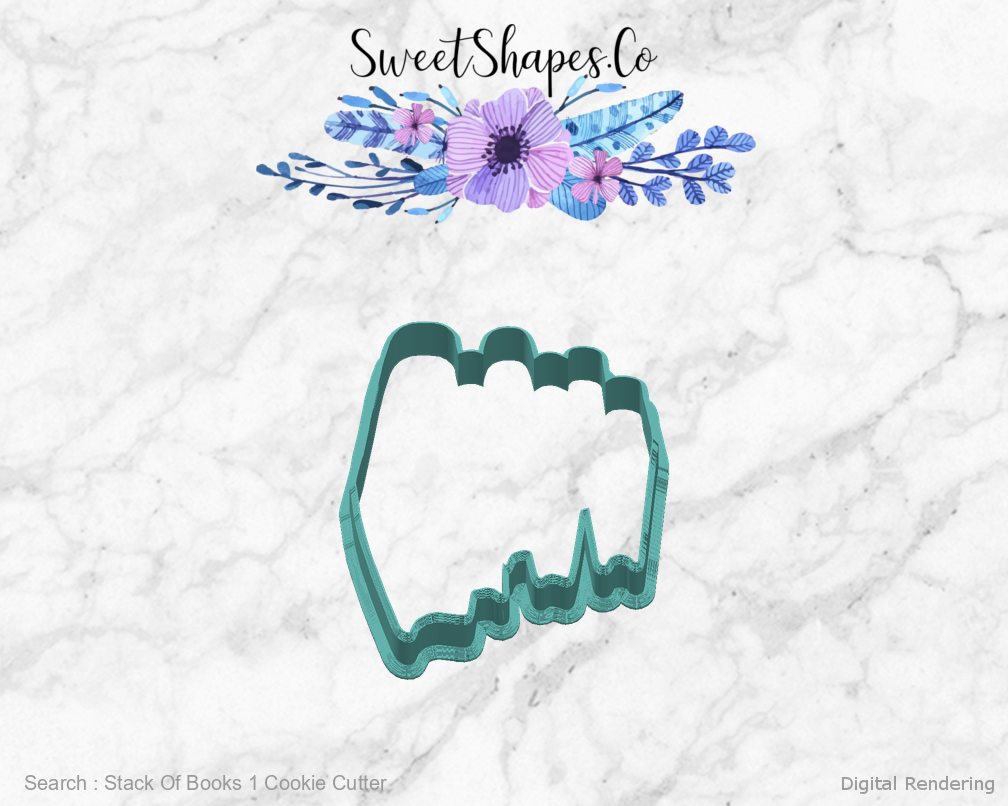 Stack Of Books 1 Cookie Cutter — right view