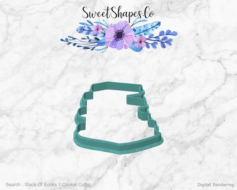 Stack Of Books 1 Cookie Cutter — front view