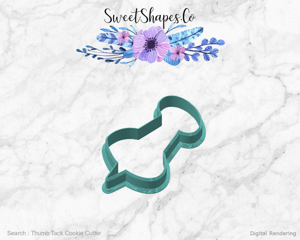 Thumb Tack Cookie Cutter — angled front view