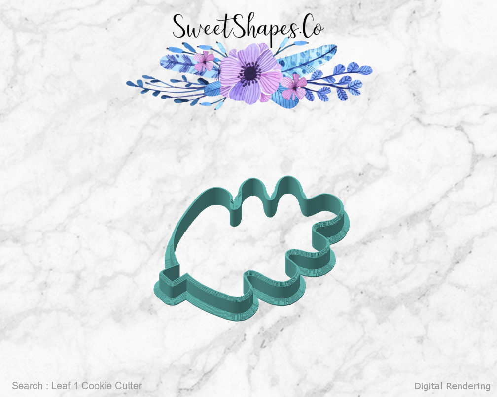 Leaf 1 Cookie Cutter — angled front view
