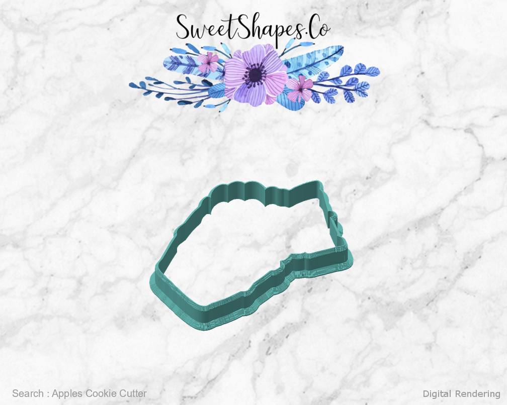 Apples Cookie Cutter — angled front view