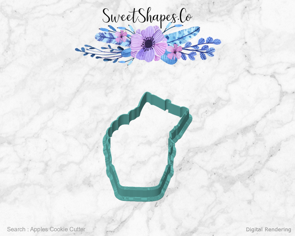 Apples Cookie Cutter — front view