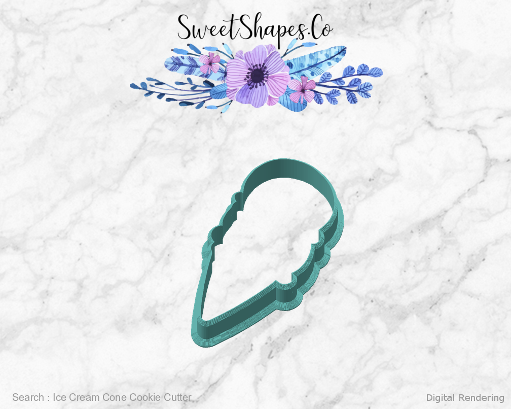 Ice Cream Cone Cookie Cutter — angled front view
