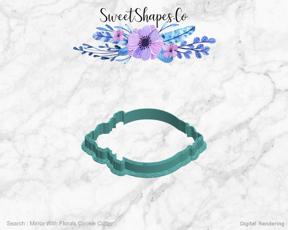 Mirror With Florals Cookie Cutter — left view