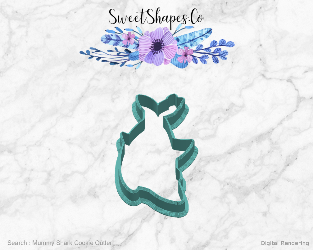 Mummy Shark Cookie Cutter — right view