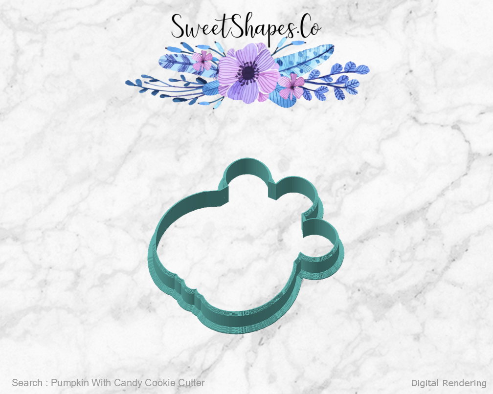 Pumpkin With Candy Cookie Cutter — angled front view