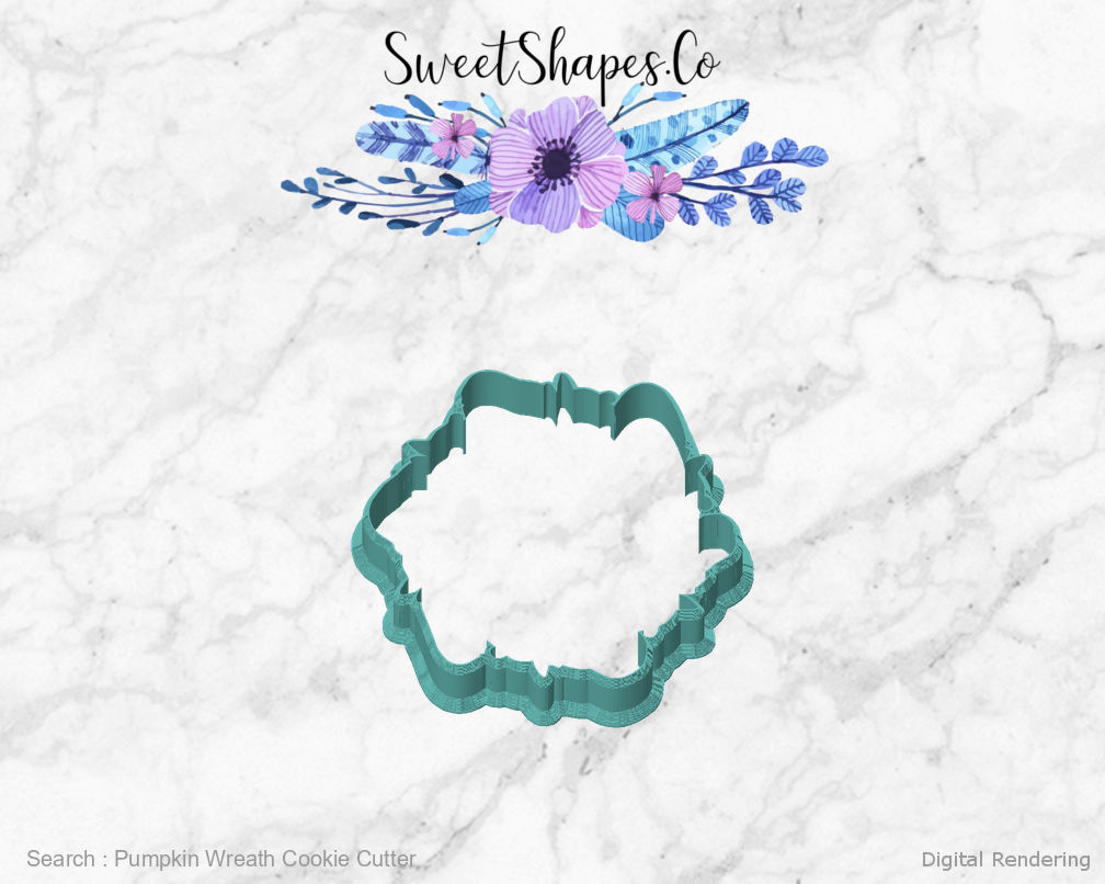 Pumpkin Wreath Cookie Cutter — front view