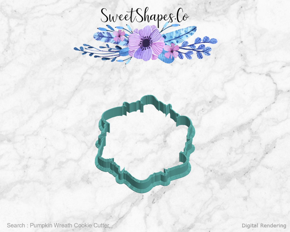 Pumpkin Wreath Cookie Cutter — left view