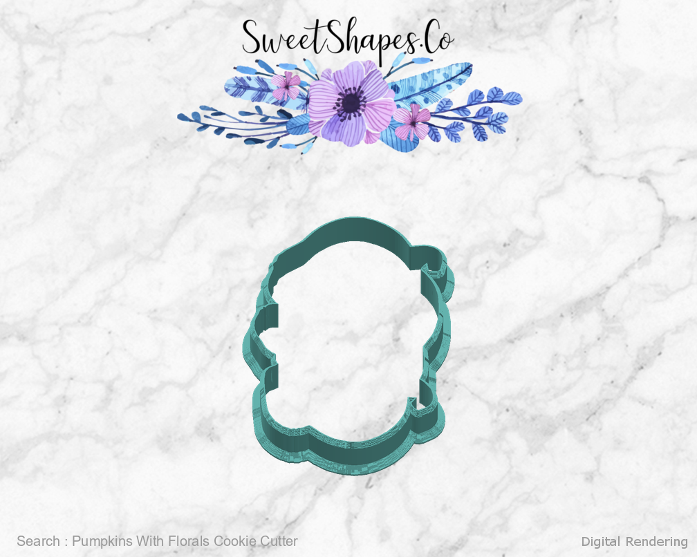Pumpkins With Florals Cookie Cutter — right view