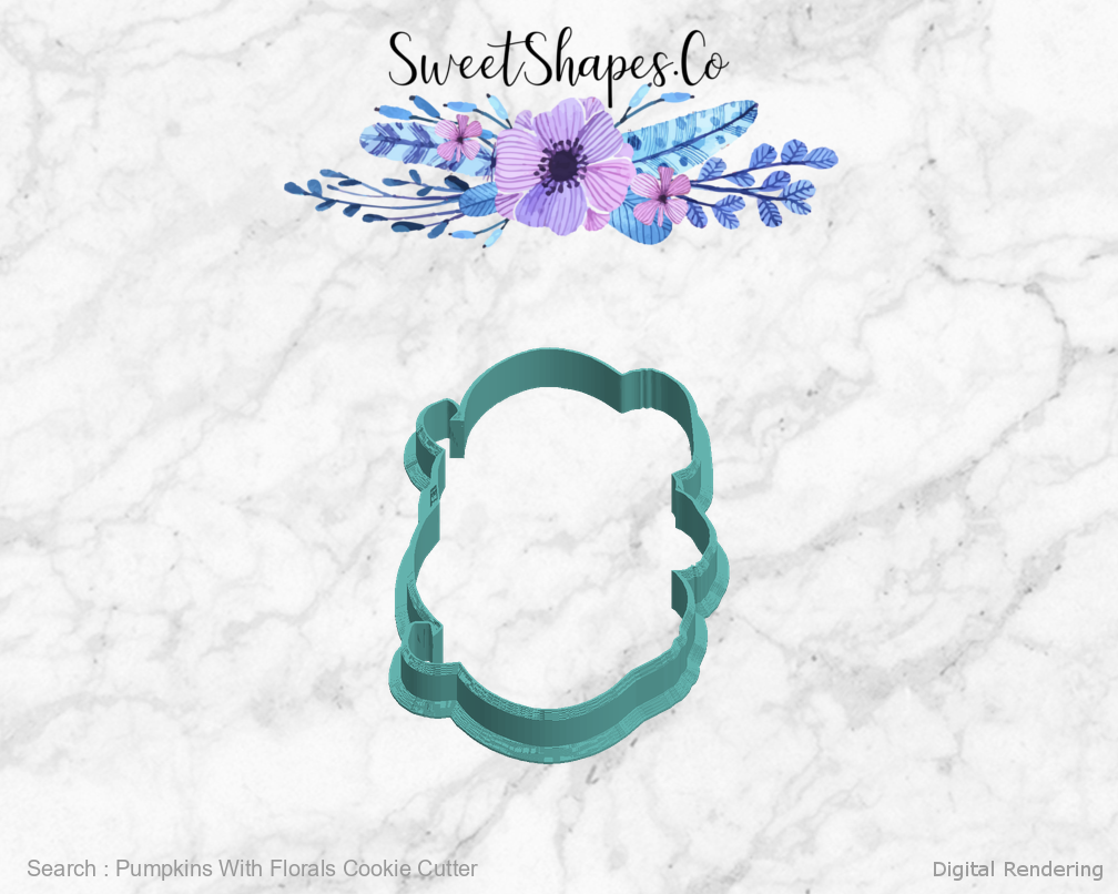 Pumpkins With Florals Cookie Cutter — left view