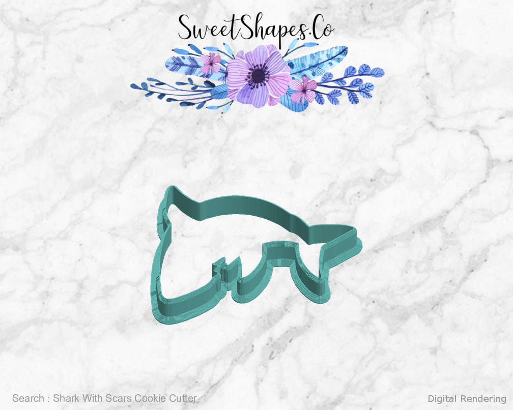 Shark With Scars Cookie Cutter — left view