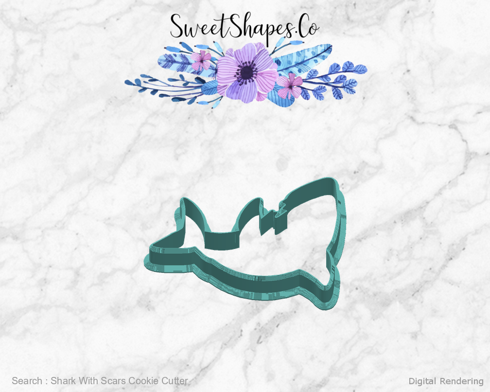 Shark With Scars Cookie Cutter — right view