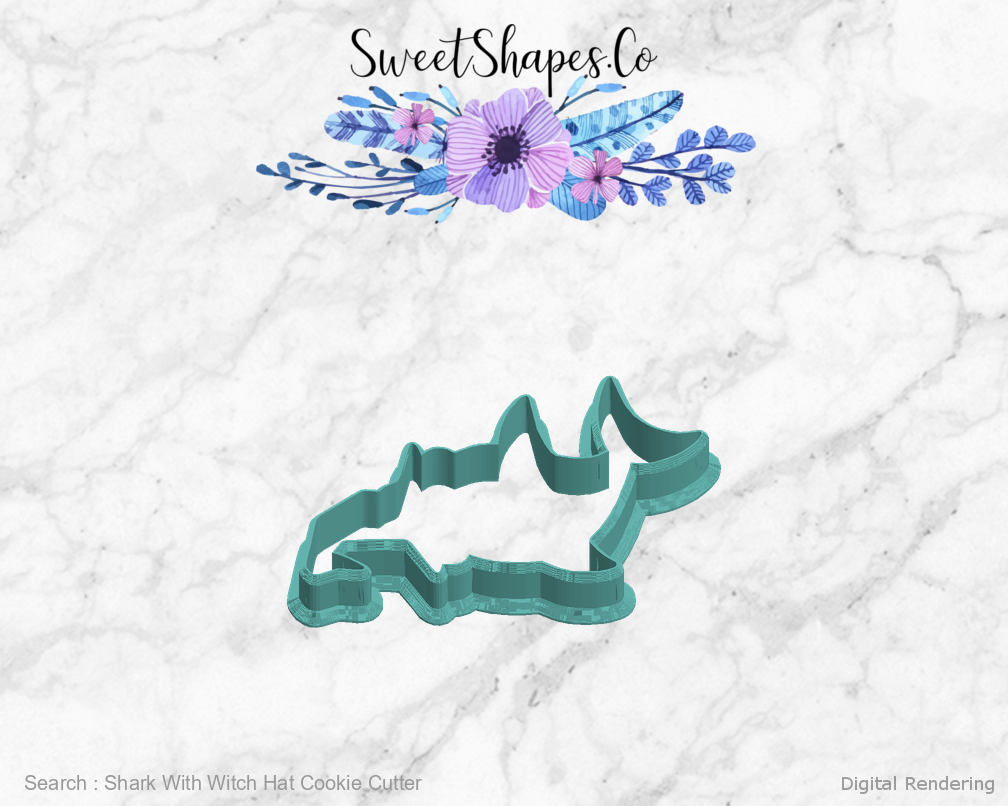 Shark With Witch Hat Cookie Cutter — left view