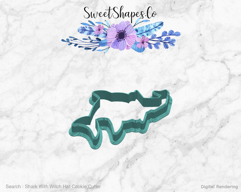 Shark With Witch Hat Cookie Cutter — right view