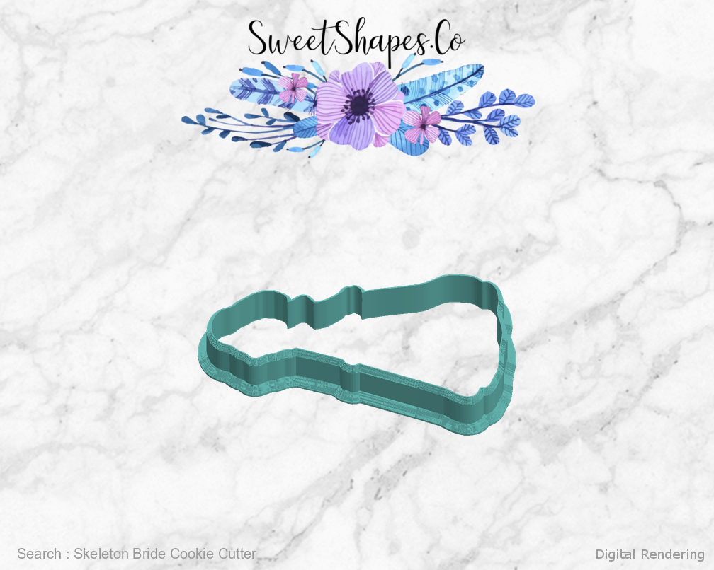 Skeleton Bride Cookie Cutter — left view