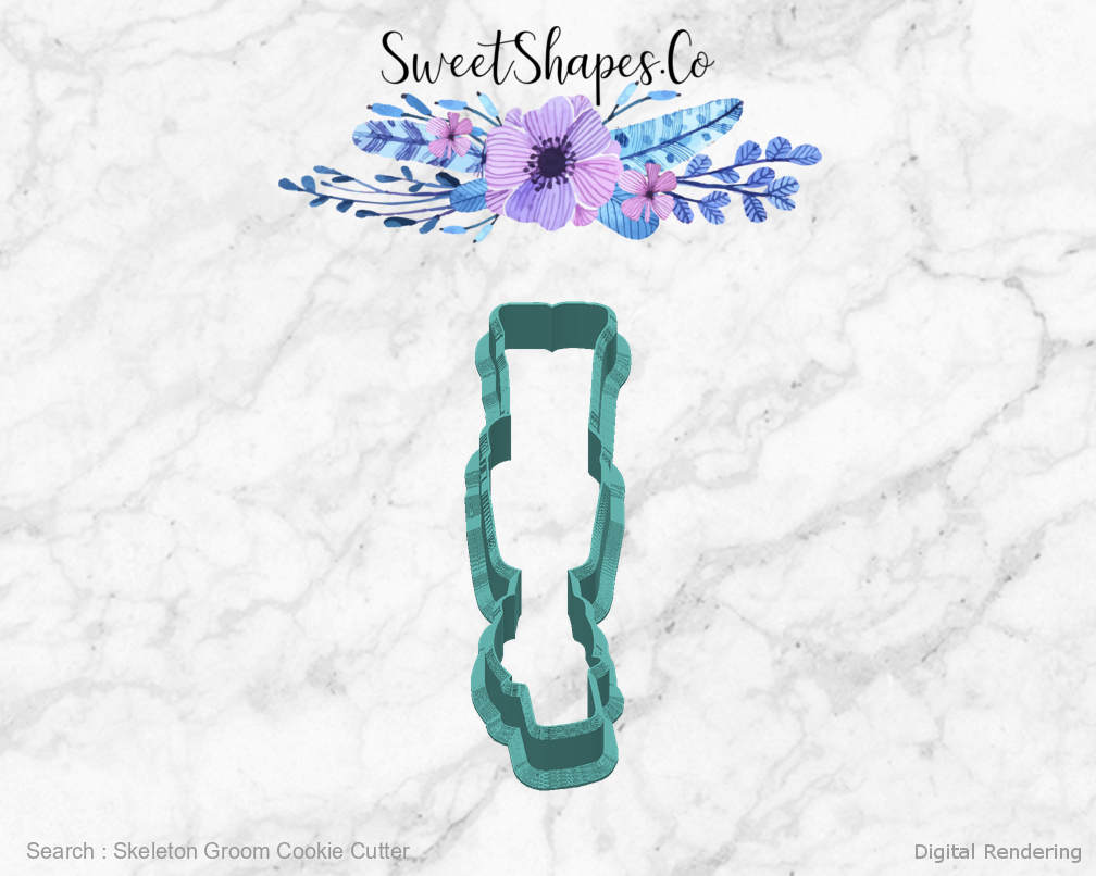 Skeleton Groom Cookie Cutter — back view