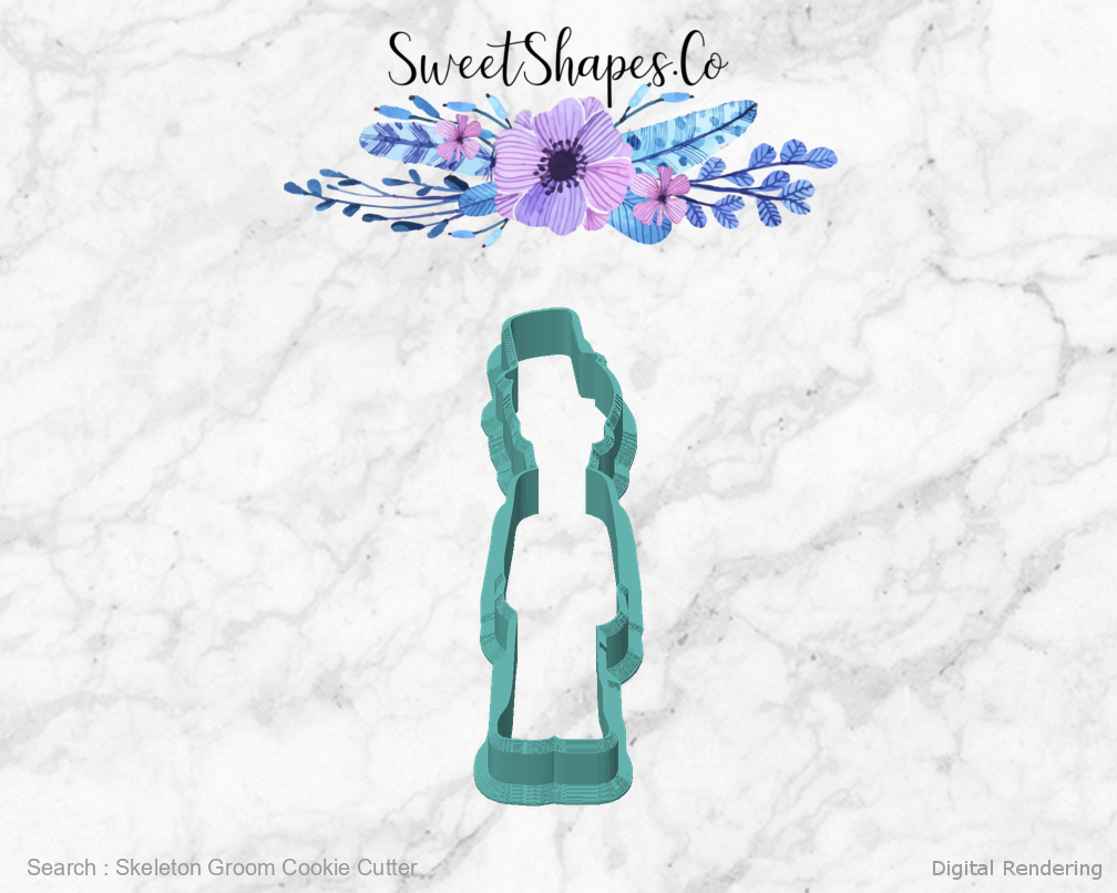 Skeleton Groom Cookie Cutter — front view
