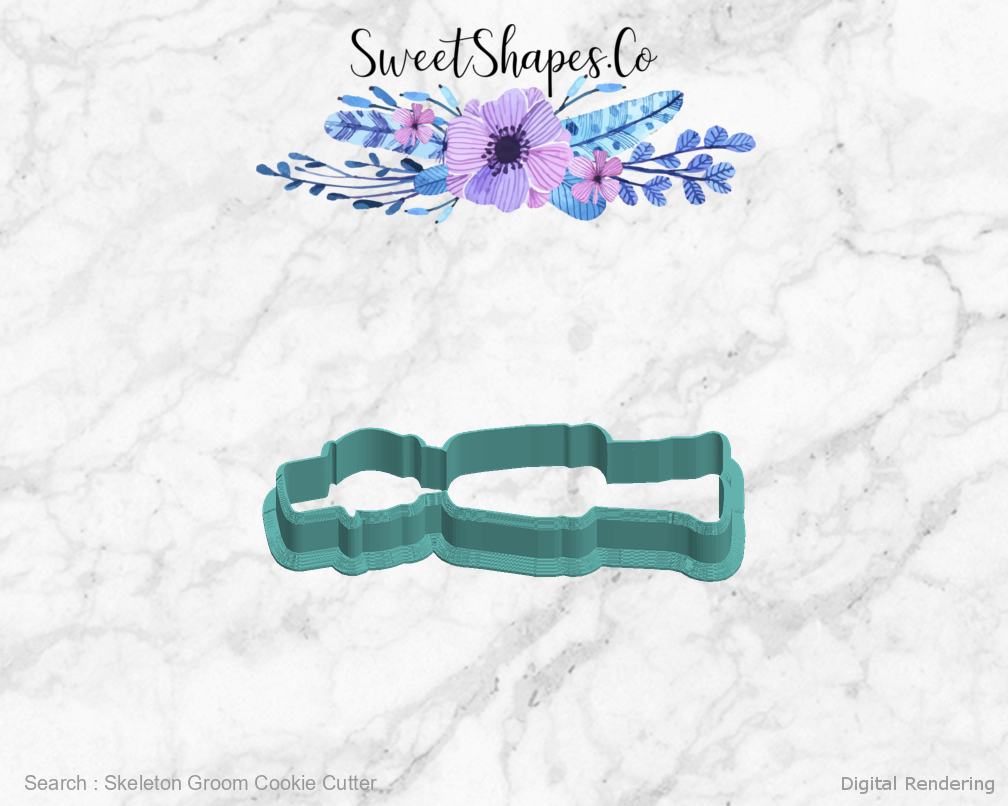 Skeleton Groom Cookie Cutter — left view
