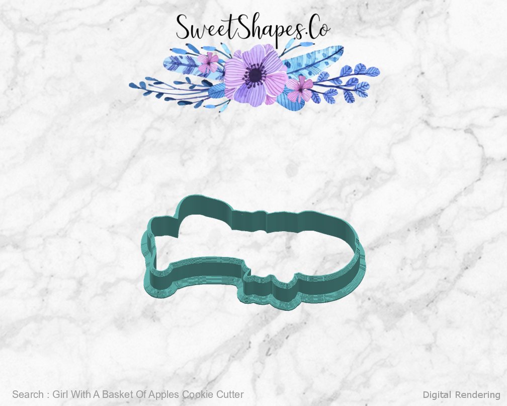 Girl With A Basket Of Apples Cookie Cutter — right view