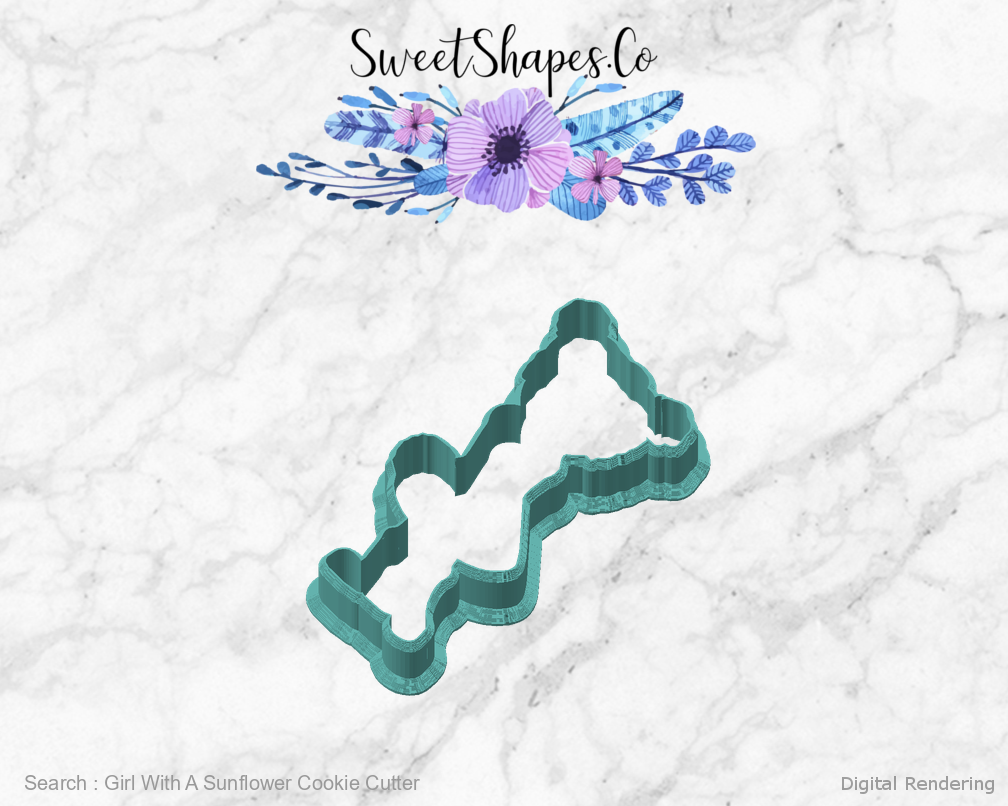 Girl With A Sunflower Cookie Cutter — angled front view