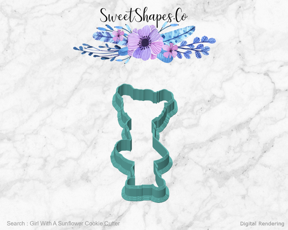 Girl With A Sunflower Cookie Cutter — front view