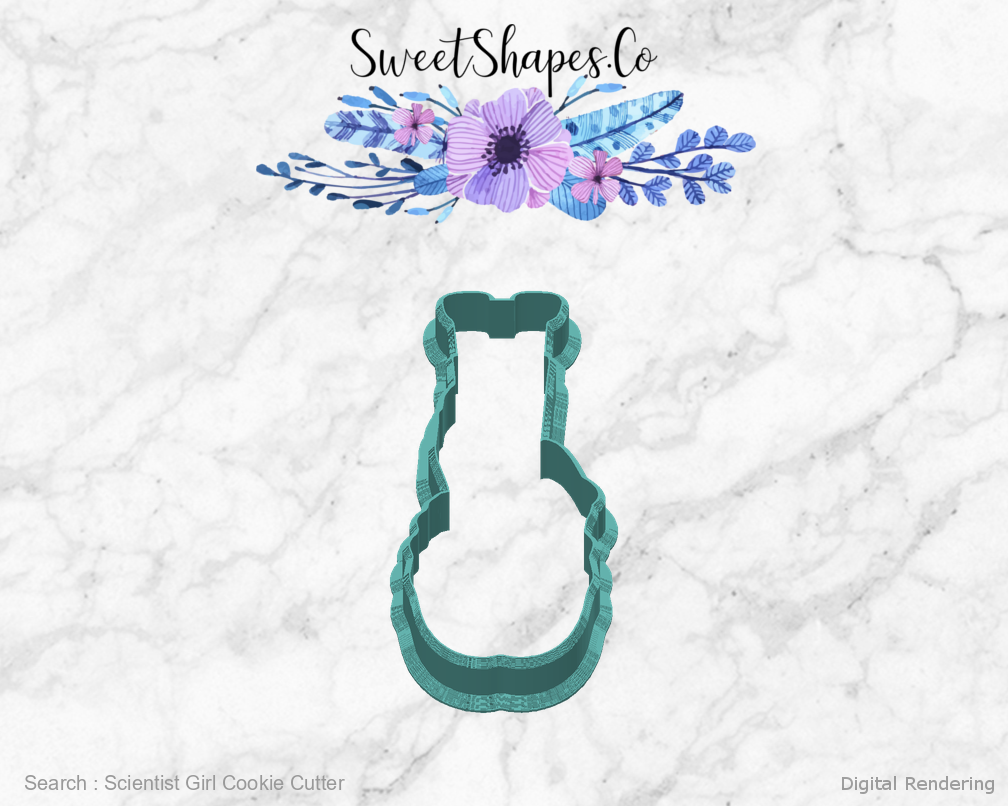 Scientist Girl Cookie Cutter — back view