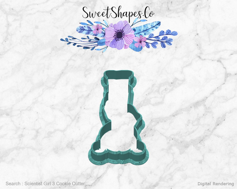 Scientist Girl 3 Cookie Cutter — back view