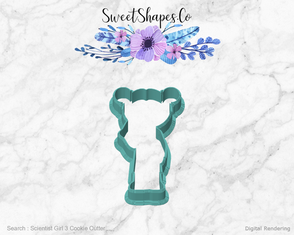 Scientist Girl 3 Cookie Cutter — front view