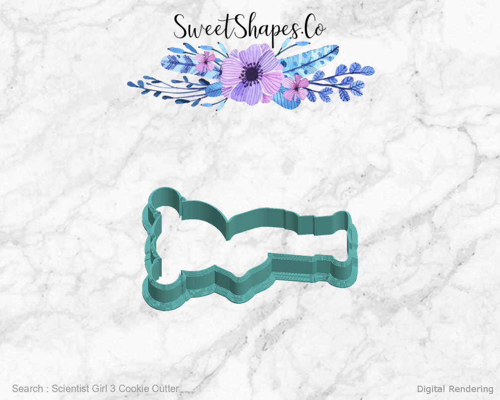 Scientist Girl 3 Cookie Cutter — left view