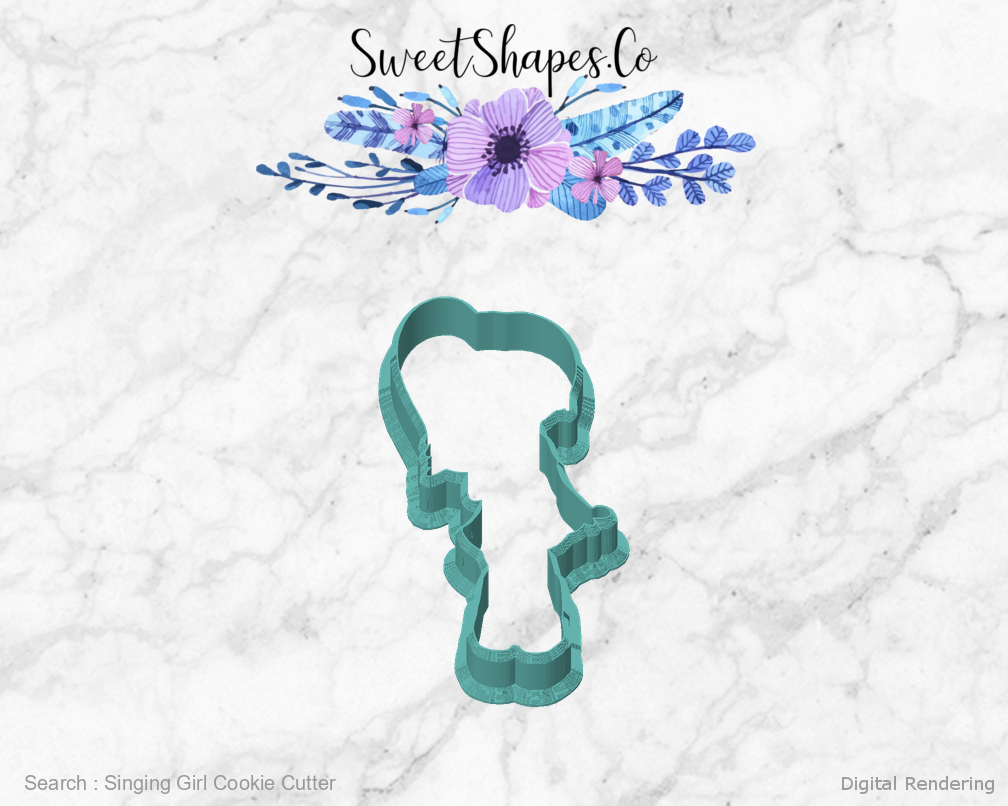 Singing Girl Cookie Cutter — front view